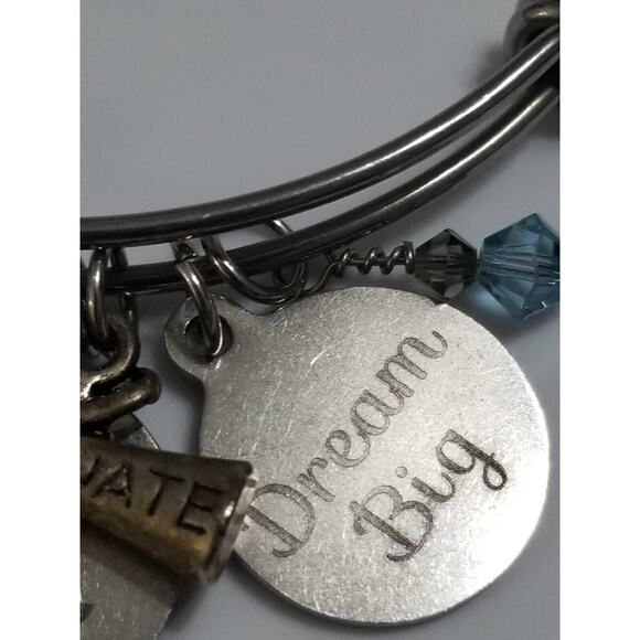 FOUR bracelets 2 1/2 " 1-Alex & Ani with J/ 1-grad bracelet/1- daughter/1-soccer - Picture 10 of 16